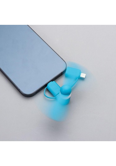 3'ü 1 Arada Mini Elektrikli Cep Telefonu Vantilatörü Beyaz 1 Adet