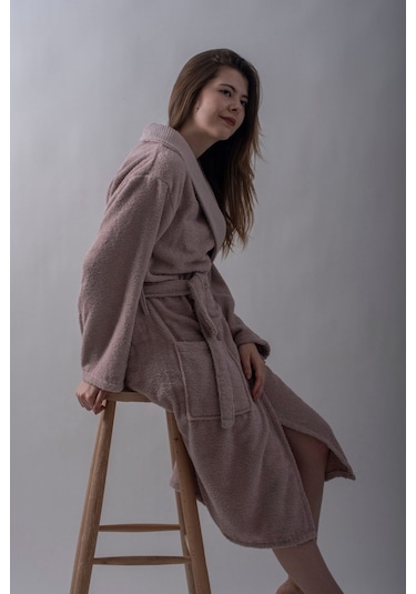 Güvenal Hera Ultrasoft Unisex Bornoz Erkek Kadın Bornozu Ultrasoft Çeyizlik 2 Mor