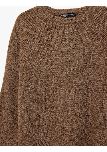 Koton Regular Fit Uzun Kollu Bisiklet Yaka Triko Kazak Vizon 6wam70077ht Vizon