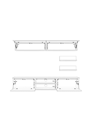 Decoraktiv Eko 5 Mdf Dvd Tv Ünitesi Tv Sehpası Beyaz - Siyah