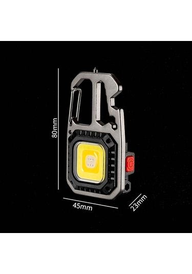 MSO Outdoor VIP Kalite Multifonksiyonel Karabina & Led Fener Gümüş