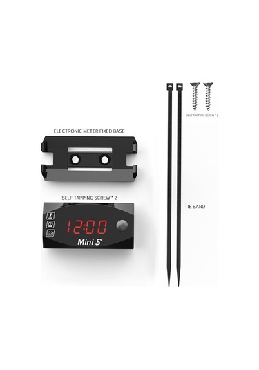 Gerilim Saat Ve Sıcaklık 3'ü 1 Arada Led Elektronik Metre Büyük Ekran Dijital Ekran Su Geçirmez Ve Toz Geçirmez Voltmetre Yeşil Işık Yeşil