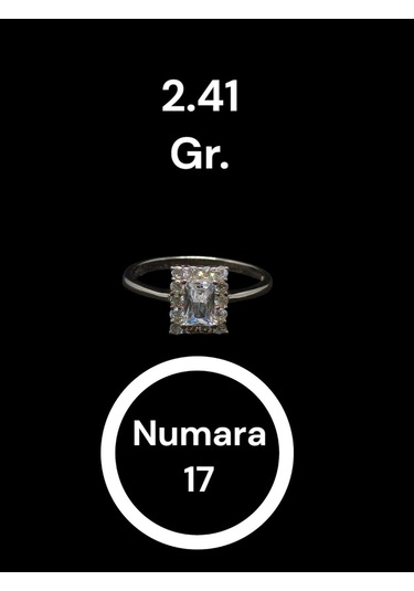 Baget Kesim Taşlı 925 Ayar Gümüş Yüzük Şık Ve Zarif Tasarım Gümüş