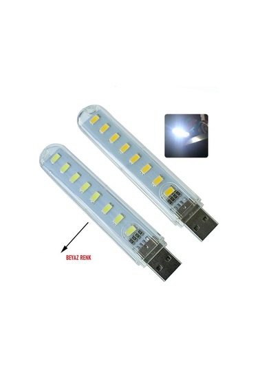 Taşınabilir Mini USB Beyaz LED Lamba 8 Ledli 5730 SMD Kamp Stick
