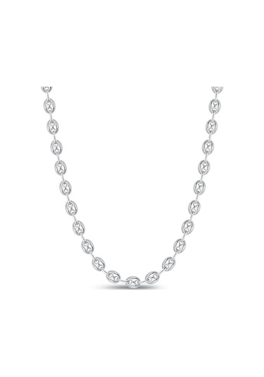 925 Ayar Gümüş Unisex Gemici Kahve Çekirdeği Model Zincir Kolye 4,5 Mm