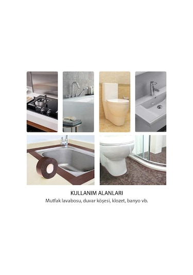 Su Sızdırmaz Geçirmez Bant Lavabo Küvet Kenar Bandı 2 Adet