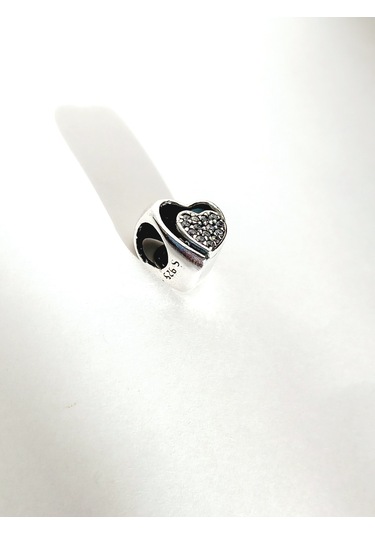 Gümüş Işıltılı İç İçe Kalpler Pan Tasarim Bi Lekli K Uyum Charm