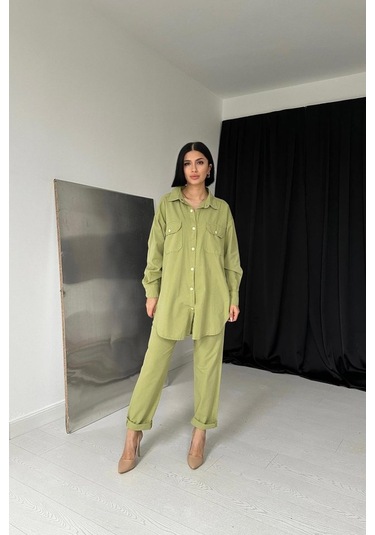 The İstanbul Yeşil Gömlek Ve Çıtçıtlı Pantolon Takım Yeşil