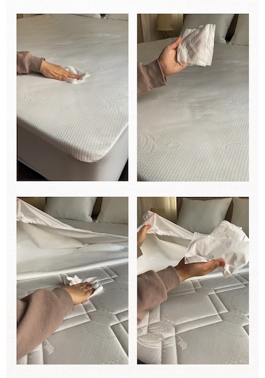 Adarya Home %100 Örme Pamuk Fitted Full Kenar Sıvı Geçirmez Yatak Koruyucu Alez 60 x 120 Beyaz