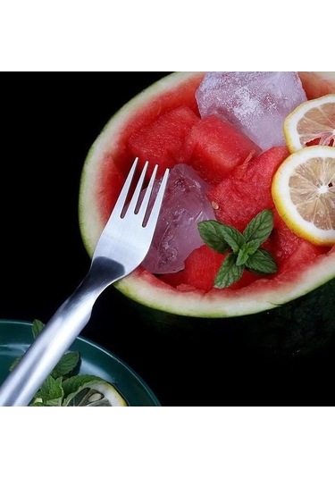 Ulzyvf Cbtx 2'li Karpuz Dilimleyici, Paslanmaz Çelik Meyve Kesici Gri Gri