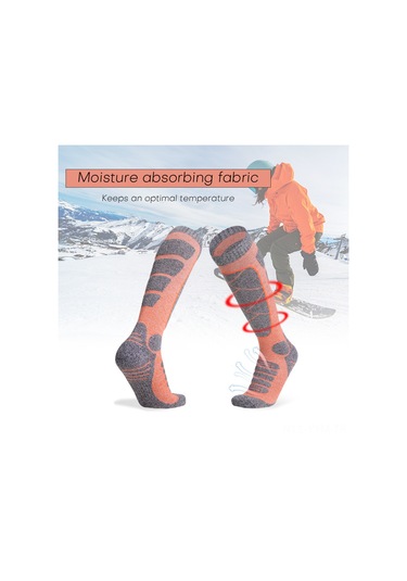 Geeksen Kadınlar İçin Knee-high Kayak Çorabı, Yumuşak Pamuk, Hızlı Kuruyan, Ventile Edici, Kompresyon Sağlar - Mor 35-39 Numara Mor