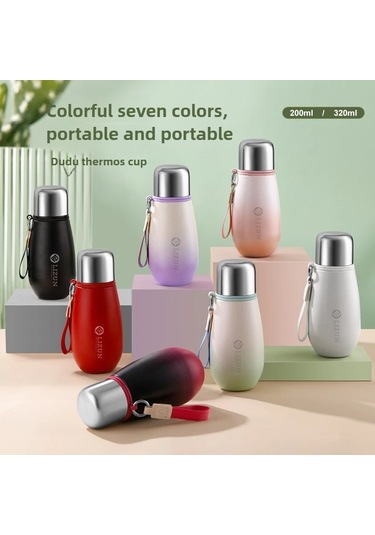 Mini 316 Paslanmaz Çelik Termos Bardak Taşınabilir Cep Pot Gökkuşağı