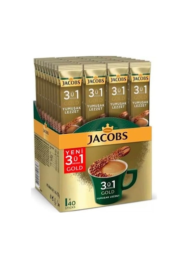 Jacobs 3'ü 1 Arada Gold Yumuşak İçim Karışım Kahve 40 x 18 G