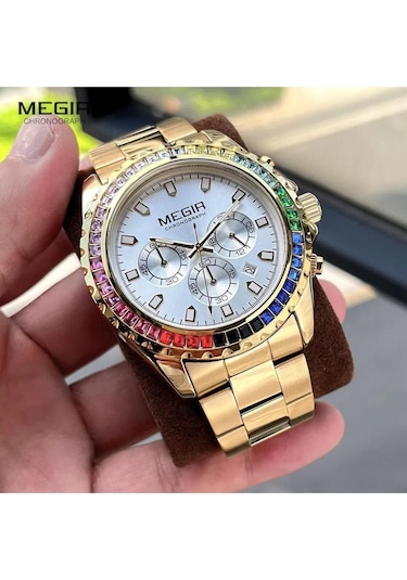 Megır 2227 Tüm Fonksiyonları Aktif Erkek Kol Saati Sarı