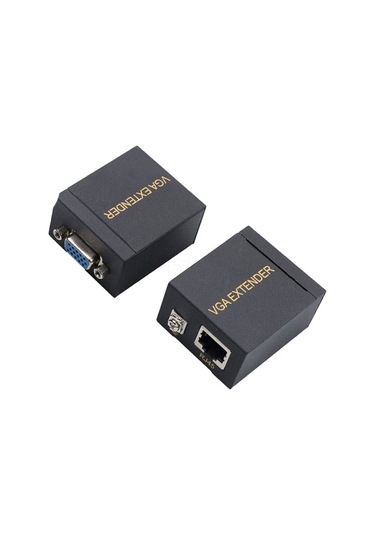 Vga Extender, Cat5e/cat6 Kablo İle, Vga Uzatıcı, Vga Verici + Alıcı, Siyah, 60 M,
