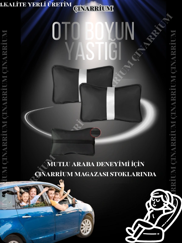 Alfa Romeo Spider 939 2006-2010 Oto Koltuk Beyaz Şerit Boyun Yastığı 2 Adet