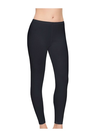 Kadın Siyah Likralı Modal Uzun Spor Tayt SiYAH