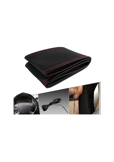 Otokılıfcı Sarmalı Dikmeli Noktalı Model Deri Direksiyon Kılıfı