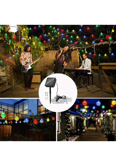 Xindoker Güneş Enerjili Bahçe Işıkları - 50 Led 7m Işık Süreci, 8 Modlu Ip65 Su Geçirmez, Dışarı/içeri Dekoratif Fenerler, Parti Ve Festivaller İçin