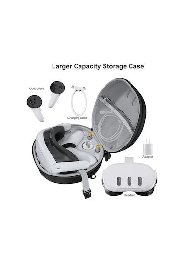 Lemestar Oculus Quest 3 Vr İçin Taşınabilir Koruyucu Çanta - El Ve Çapraz Askı Fonksiyonuyla Zipperli Gümüş Renkli Depolama Çantası