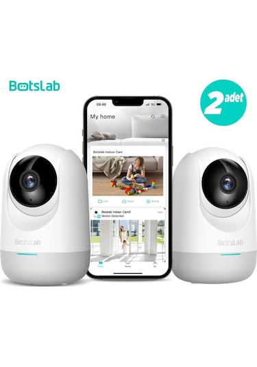 Botslab 360+ C211 2k Pro Mini Bundle Wifi 360 Akıllı Güvenlik Kamerası Bebek Monitörü Evcil Hayvan Kamerası İç Mekan Kamerası Ip Kamera 2'li Paket D