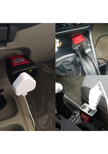 Shineyee 150w Araç Invertörü Dc12v'den Ac110v'ye Ve Usb 5v'ye Dönüştürücü, Soğutma Fanlı, Tam Koruma İle Akıllı Cihazlar İçin