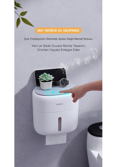 Ecoco Çekmeceli Dokunmatik Tuvalet Kağıdı Havlu Saklama Kutusu