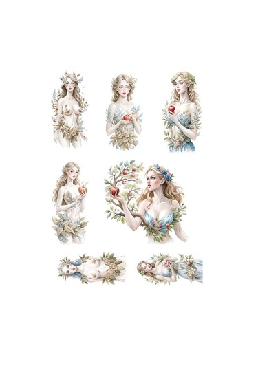Çiçekli Kız Sticker Set