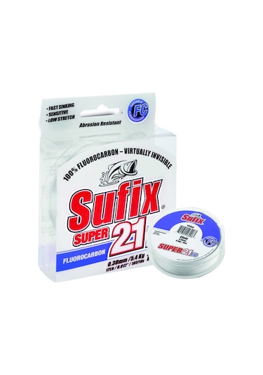 Sufix Süper 21 0.35mm 80m Clear Fluorocarbon Misina 9kg Çeker