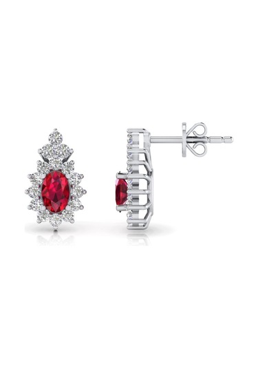 1,10 Karat Pırlantalı Yakut Küpe