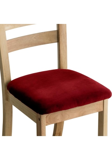 Bordo Kadife Kumaş Süper Yumuşak Koltuk Minderi Streç Otel Ziyafet Yemek Oturma Odası Sandalye Kapak Slipcovers Kapakları