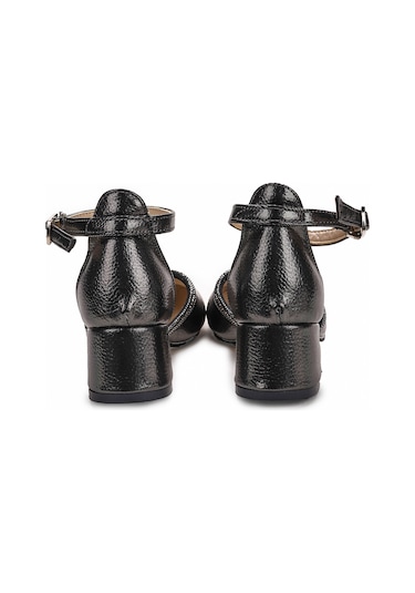 Kiko Kids Ressa Taşlı Kız Çocuk 5 Cm Topuklu Sandalet Abiye Ayakkabı Platin Platin