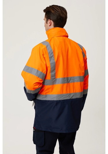 Eradium 5n1 Reflektörlü İş Güvenliği Parkası F.turuncu-lacivert