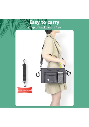 Dianziye Siyah Bebek Arabası Organizer Çantası - Çok Amaçlı Çekmeceli, Ayırma Özellikli, Kol Kemerli Bebek Aksesuarı Siyah