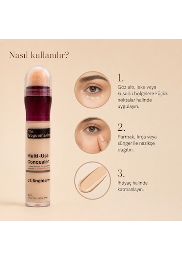 The Voguemaxima Luméa Sünger Uçlu Likit Kapatıcı 03 Brightener 8 Ml
