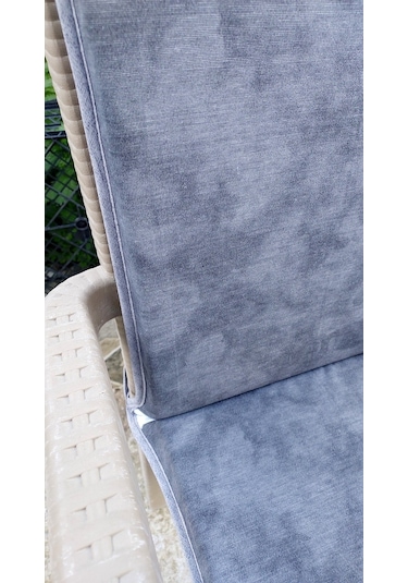 2 Adet Komutan Arkalıklı Sandalye Minderi, Extra Kalın-k.gri Koyu Gri