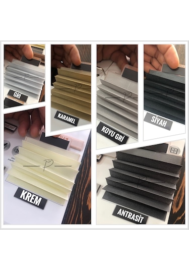 Plise Perde Cam Balkon Akordiyon Perde Sistemleri 11 Renk Seçeneği Çok Renkli