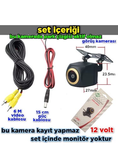 4 X 3 Cm. Küp Kamera Ahd 720p 170 Derece Balık Gözü Lens 12 Volt