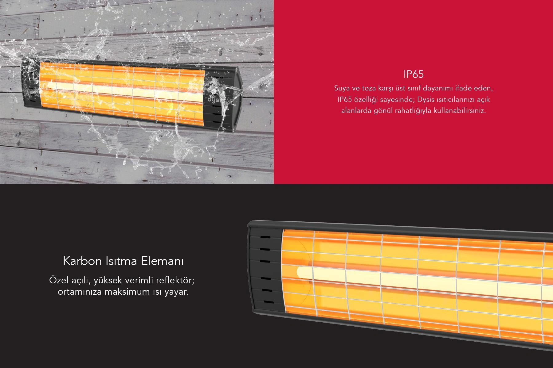 Dysis DH-7452 Art Plus Karbon Serisi 2300 W Elektrikli Isıtıcı