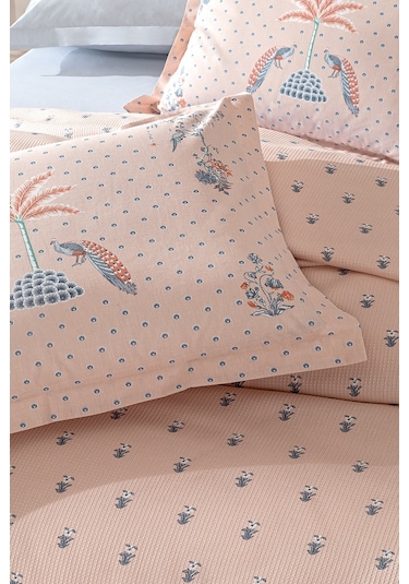 Puffy Alba Çift Kişilik Pike Takımı - Somon