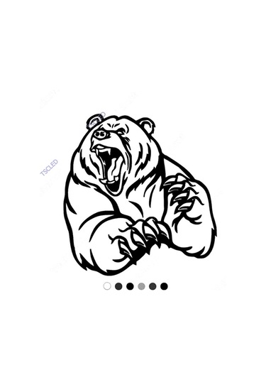 Kızgın Pençeli Ayı Etiket Sticker Yapıştırma 17Cm,