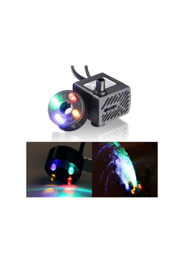 3w 4 Hafif Sessiz Akvaryum Balık Tankı Filtrasyonu Dalgıç Pompa Çeşme Su Pompası Ab Fiş, Boyut:ışıklı