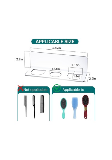 Hfambition Banyo Saç Fırçası Tutucusu - Şeffaf Akrilik Duvar Tipi Organizatör - Saç Araçları Depolama Kutusu Şeffaf