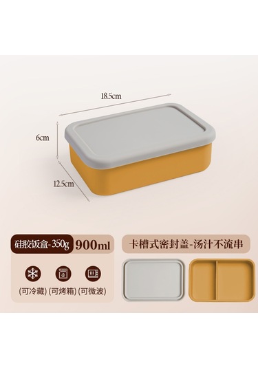 Mikrodalga Fırında Isıtılabilir Silikon Yemek Kabı C-10 Beyaz - Sarı