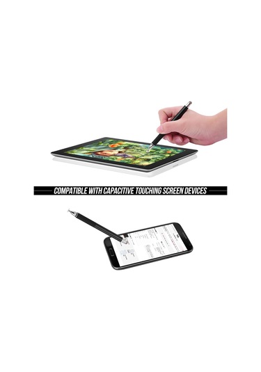 Singree 2si 1 Arada Hassas İletken Başlık Disk Uçlu Evrensel Dokunmatik Kalem Tüm Telefon Tabletler İçin Siyah 2li Paket