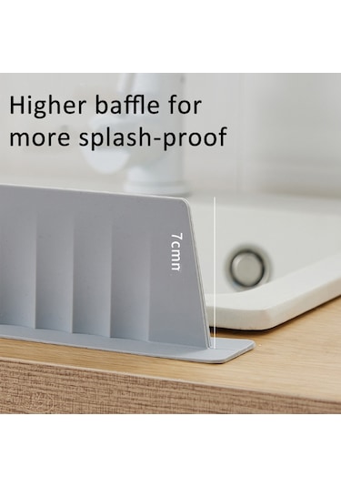 Cbtx Silikon Mutfak Lavabo Sıçrama Koruması Tezgah Su Engelleme Splashback Açık Gri