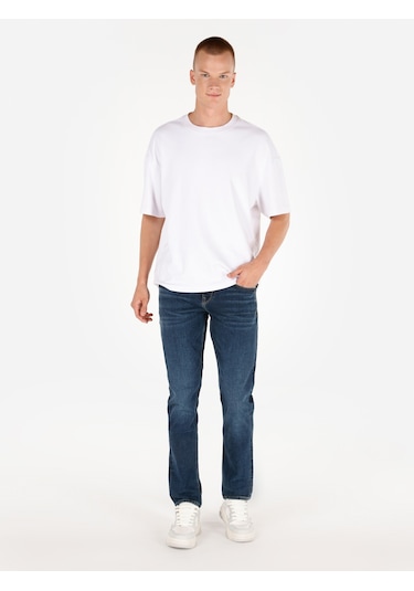 Colins 044 Karl Normal Kesim Düşük Bel Düz Paça Mavi Erkek Pantolon Cl1071285 Denim