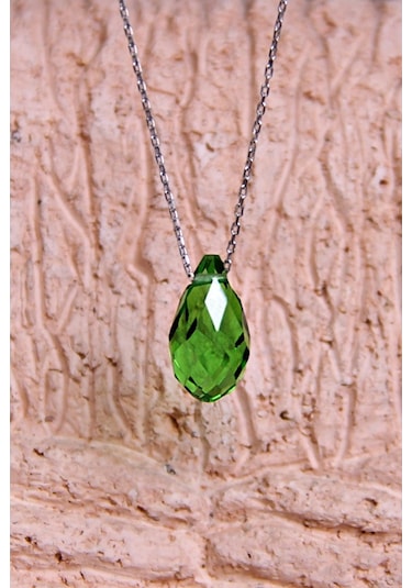 Argentum Concept - Kristal Peridot Taşlı Gümüş Kolye