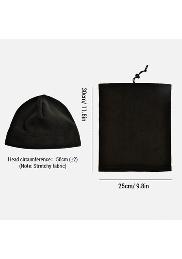 Geeksen Kış Outdoor Polar Fleece Multifonksiyon Elbise: Yüz-baş-kalınlık Isıtıcı, Rüzgar Engeli, Bisiklet-skayak Sporu Kullanıma Uygun Siyah Siyah