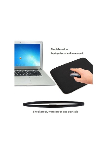 Ebitda A03 13 İnç Neopren Dizüstü Bilgisayar Kılıfı Çantası - Tablet Ve Evrak Taşıma - Siyah Siyah Siyah